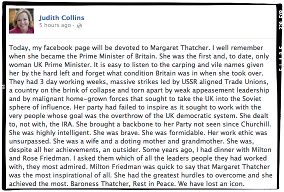 Judith_Collins-obit of Margaret Thatcher-frame