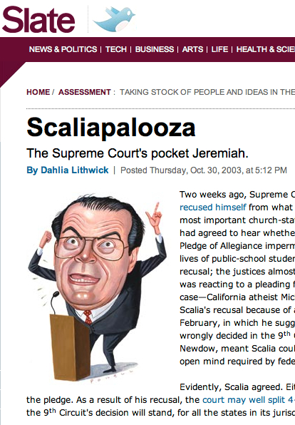 2003 Slate magazine cartoon of the real Scalia