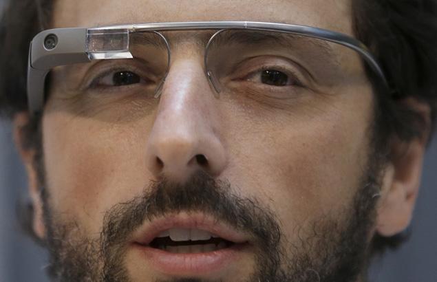 Google co-founder Sergey Brin wears Google Glass (pic: NY Daily News - click)