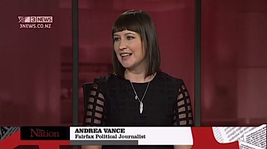 Andrea Vance on TV3's The Nation panel discussion - click to view video